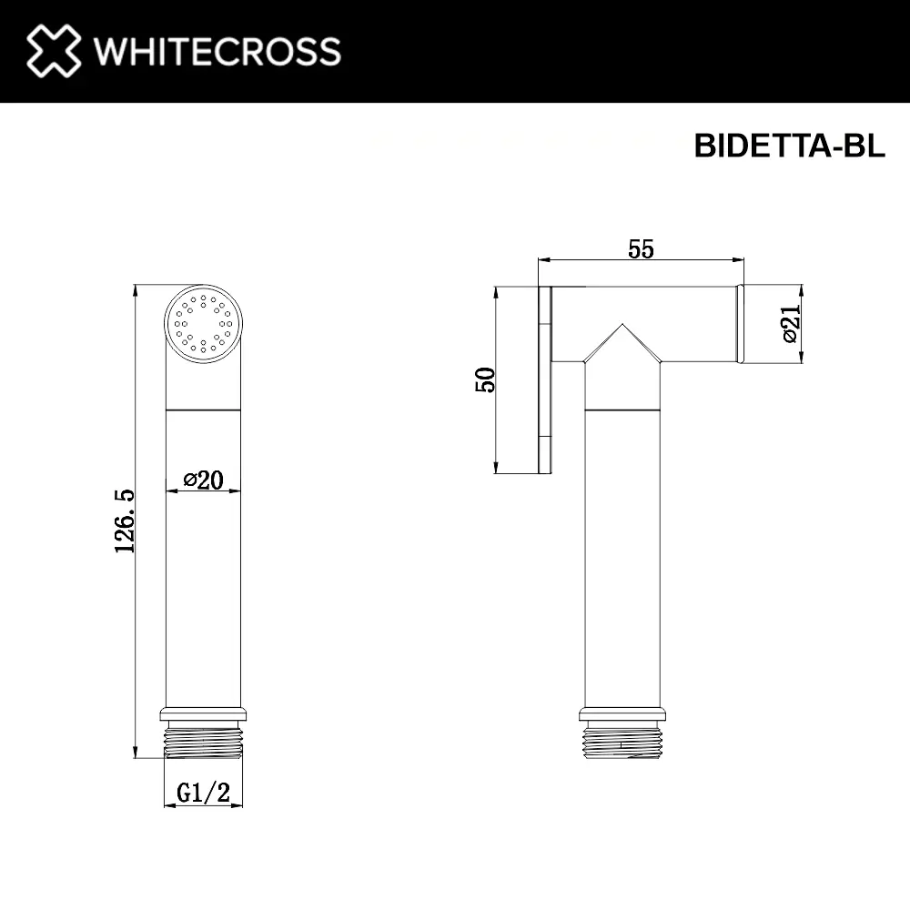 Фото 3 Лейка для биде WHITECROSS BIDETTA-BL цвет черный матовый Фото 3 Лейка для биде WHITECROSS BIDETTA-BL цвет черный матовый