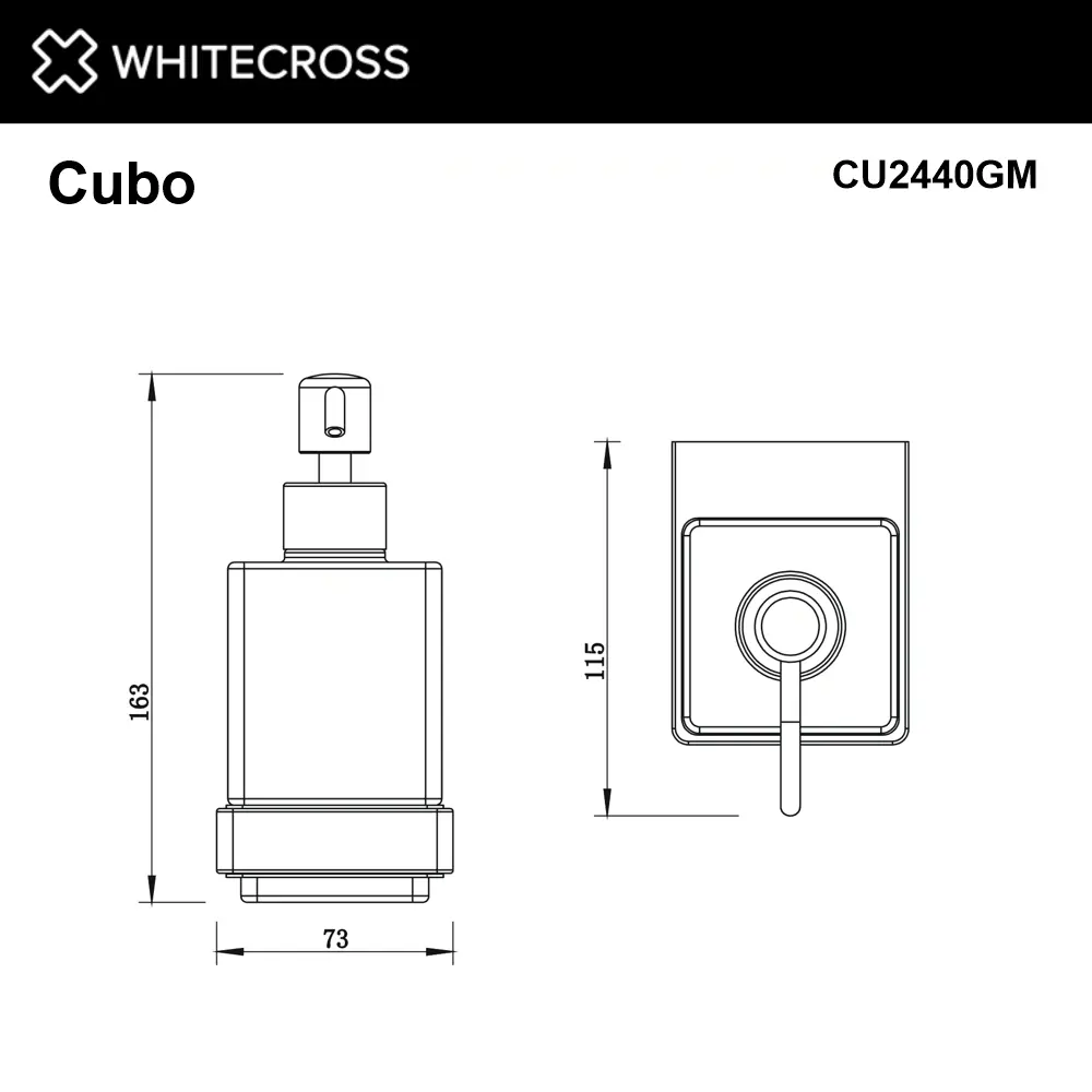 Фото 2 Дозатор для жидкого мыла WHITECROSS CUBO CU2440GM цвет оружейная сталь Фото 2 Дозатор для жидкого мыла WHITECROSS CUBO CU2440GM цвет оружейная сталь