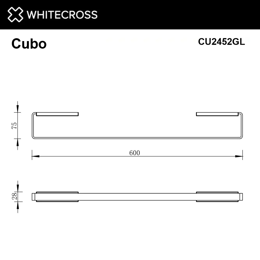 Фото 2 Держатель для полотенец Whitecross CU2452GL 60см цвет жёлтый/золотой Фото 2 Держатель для полотенец Whitecross CU2452GL 60см цвет жёлтый/золотой