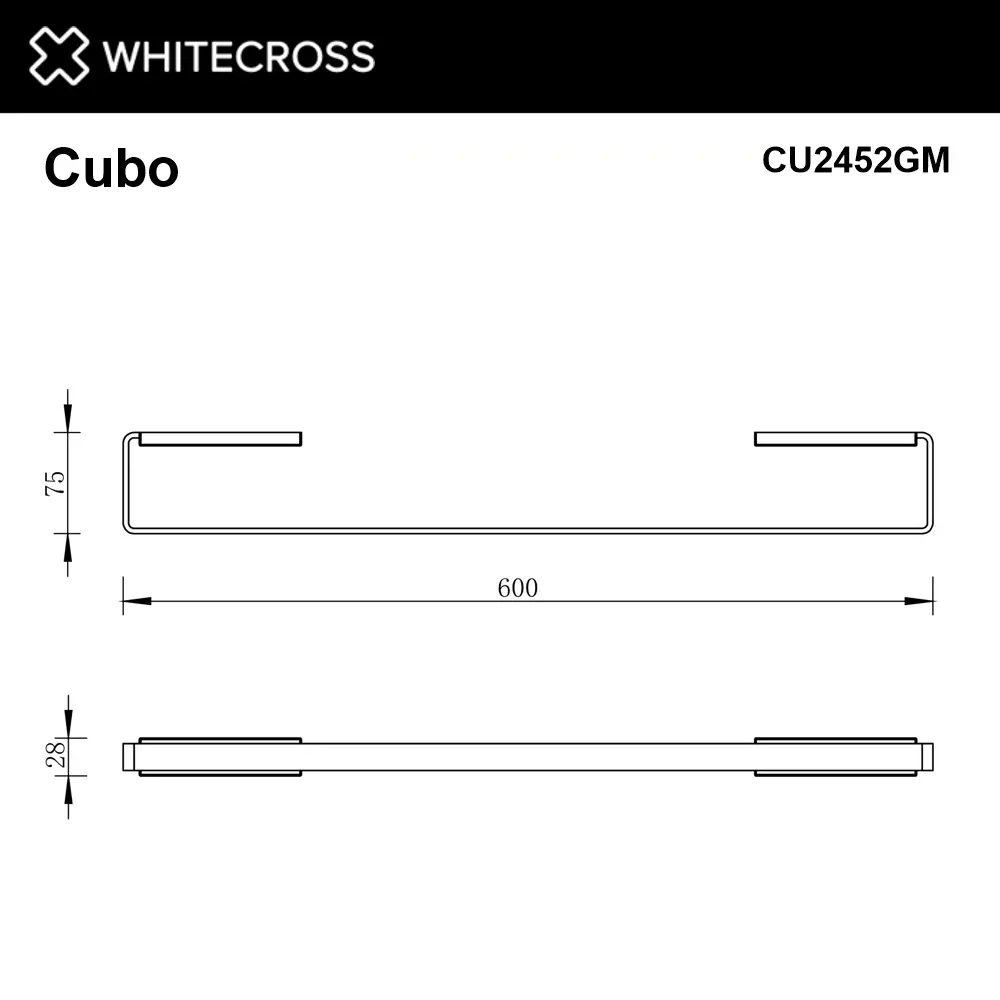 Фото 2 Держатель для полотенец Whitecross CU2452GM 60см цвет серый/серебристый Фото 2 Держатель для полотенец Whitecross CU2452GM 60см цвет серый/серебристый