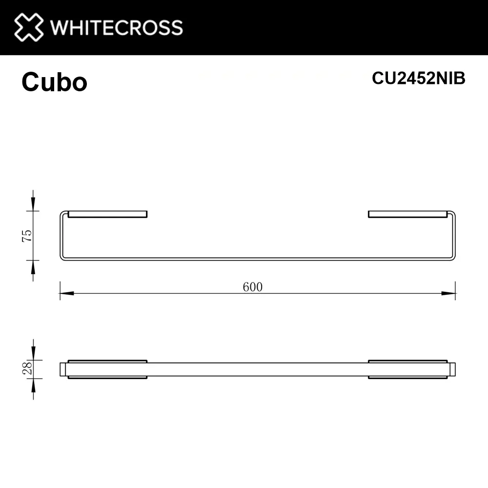 Фото 2 Держатель для полотенец Whitecross CU2452NIB 60см цвет серый/серебристый Фото 2 Держатель для полотенец Whitecross CU2452NIB 60см цвет серый/серебристый