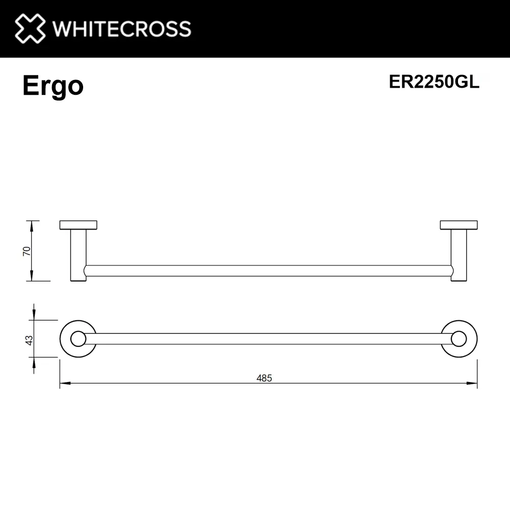 Фото 2 Держатель для полотенец Whitecross ER2250GL 48.5см цвет жёлтый/золотой Фото 2 Держатель для полотенец Whitecross ER2250GL 48.5см цвет жёлтый/золотой
