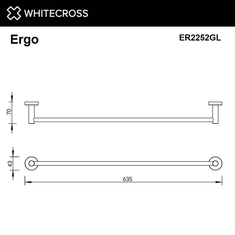 Фото 2 Держатель для полотенец Whitecross ER2252GL 63.5см цвет жёлтый/золотой Фото 2 Держатель для полотенец Whitecross ER2252GL 63.5см цвет жёлтый/золотой