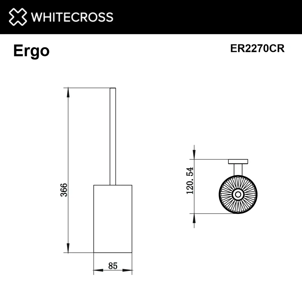 Фото 2 Ершик для унитаза подвесной WHITECROSS ERGO ER2270CR цвет хром Фото 2 Ершик для унитаза подвесной WHITECROSS ERGO ER2270CR цвет хром
