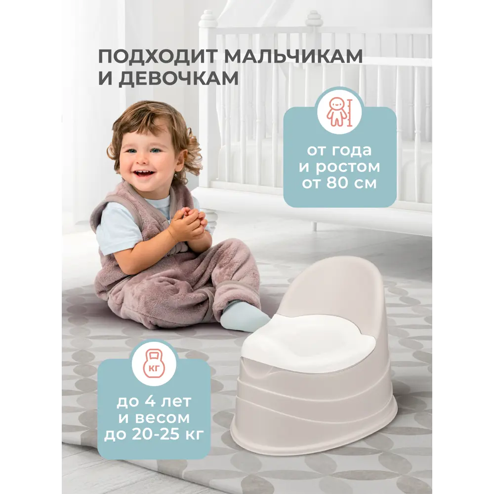 Фото 4 Детский горшок ПЛАСТИШКА 431300534 цвет светло-бежевый Фото 4 Детский горшок ПЛАСТИШКА 431300534 цвет светло-бежевый