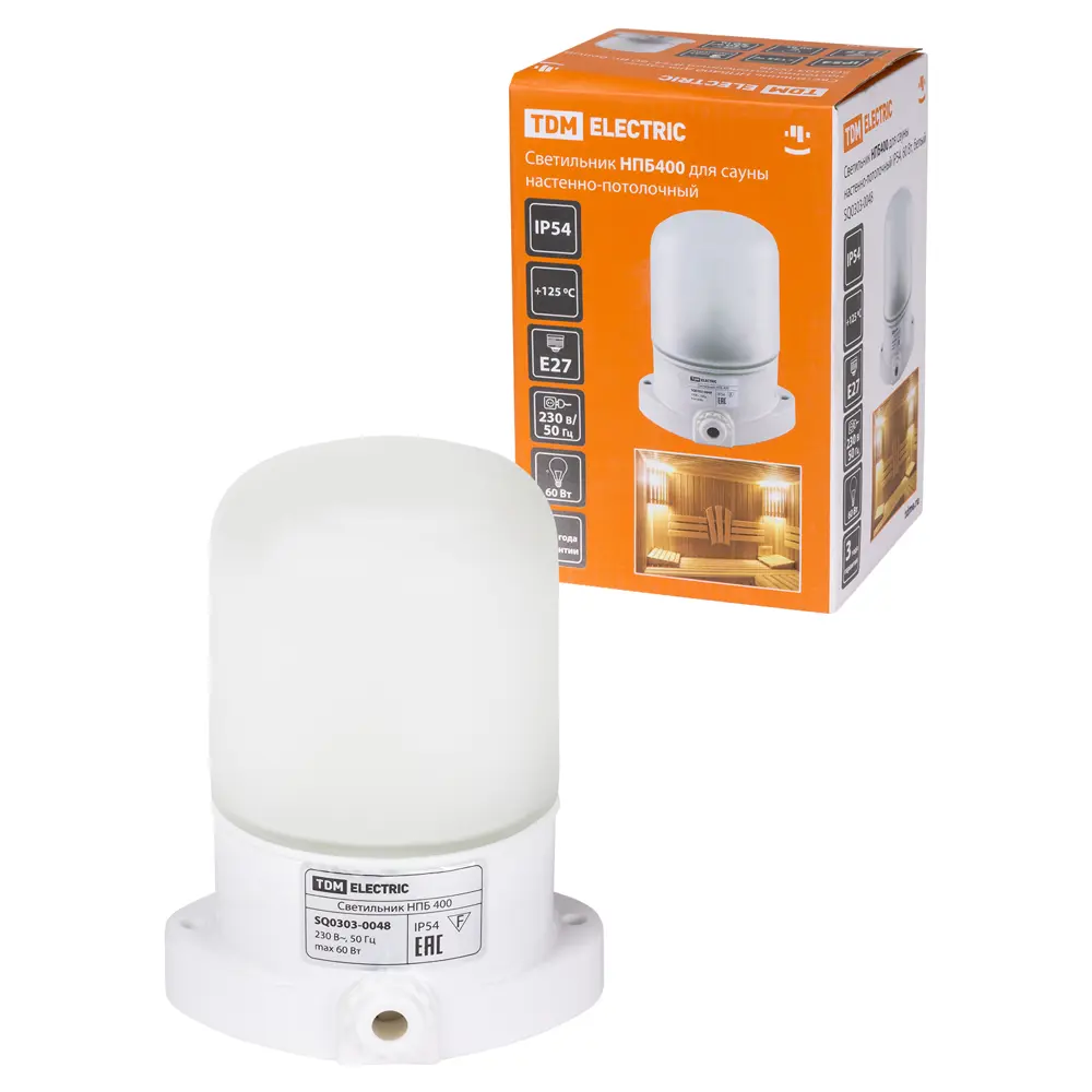 Фото Светильник ЖКХ Tdm electric Sq0303-0048 60 Вт IP44 цилиндр цвет белый накладной