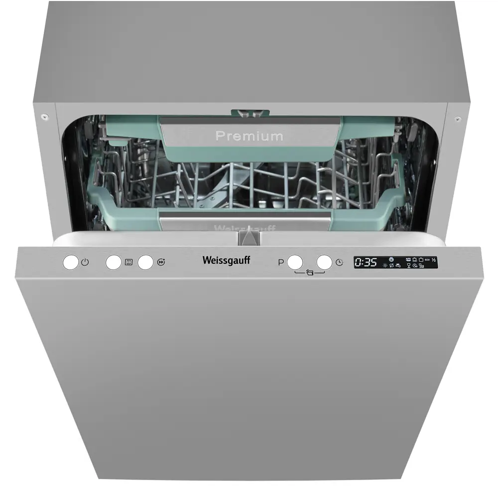 Фото 2 Встраиваемая посудомоечная машина Weissgauff BDW 4575 D Inverter AutoOpen Timer Floor 44.8 см 7 программ цвет серый/серебристый Фото 2 Встраиваемая посудомоечная машина Weissgauff BDW 4575 D Inverter AutoOpen Timer Floor 44.8 см 7 программ цвет серый/серебристый