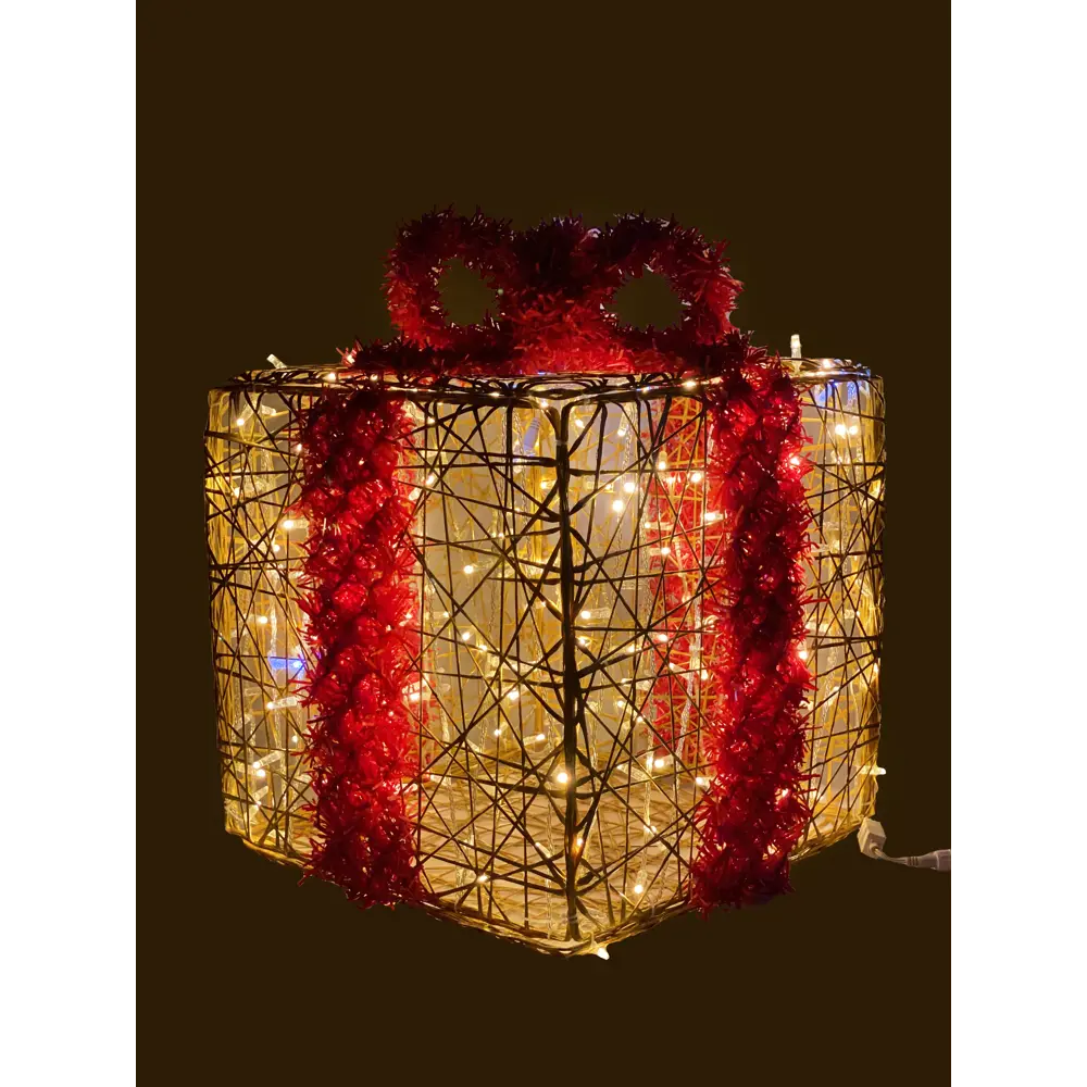 Фото 10 Электрическая светящиеся фигура Подарок 100 LED 50x50x50 см теплый белый свет Фото 10 Электрическая светящиеся фигура Подарок 100 LED 50x50x50 см теплый белый свет