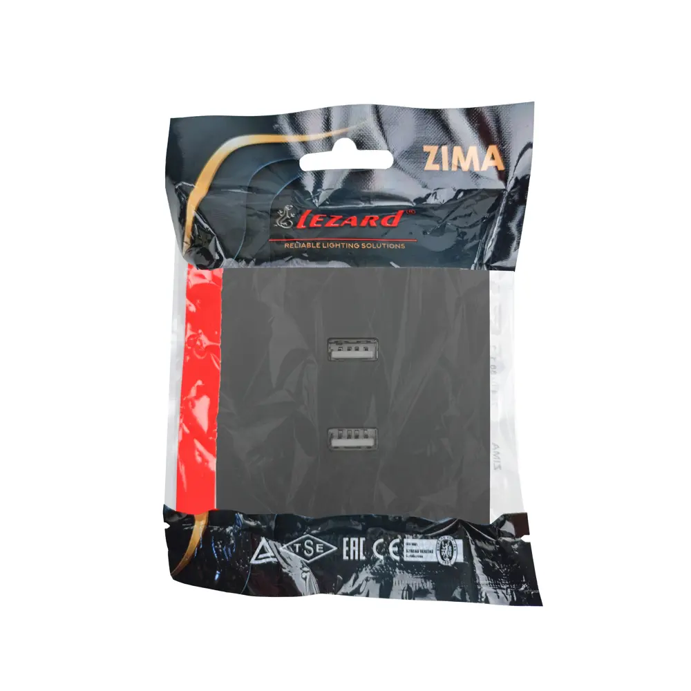 Фото 7 Розетка двойная USB встраиваемая Lezard Zima без заземления цвет черный бархат Фото 7 Розетка двойная USB встраиваемая Lezard Zima без заземления цвет черный бархат