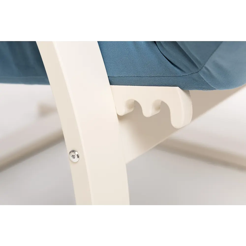 Фото 7 Кресло Leset Монако 68.5x110x80 см велюр цвет слоновая кость/синий