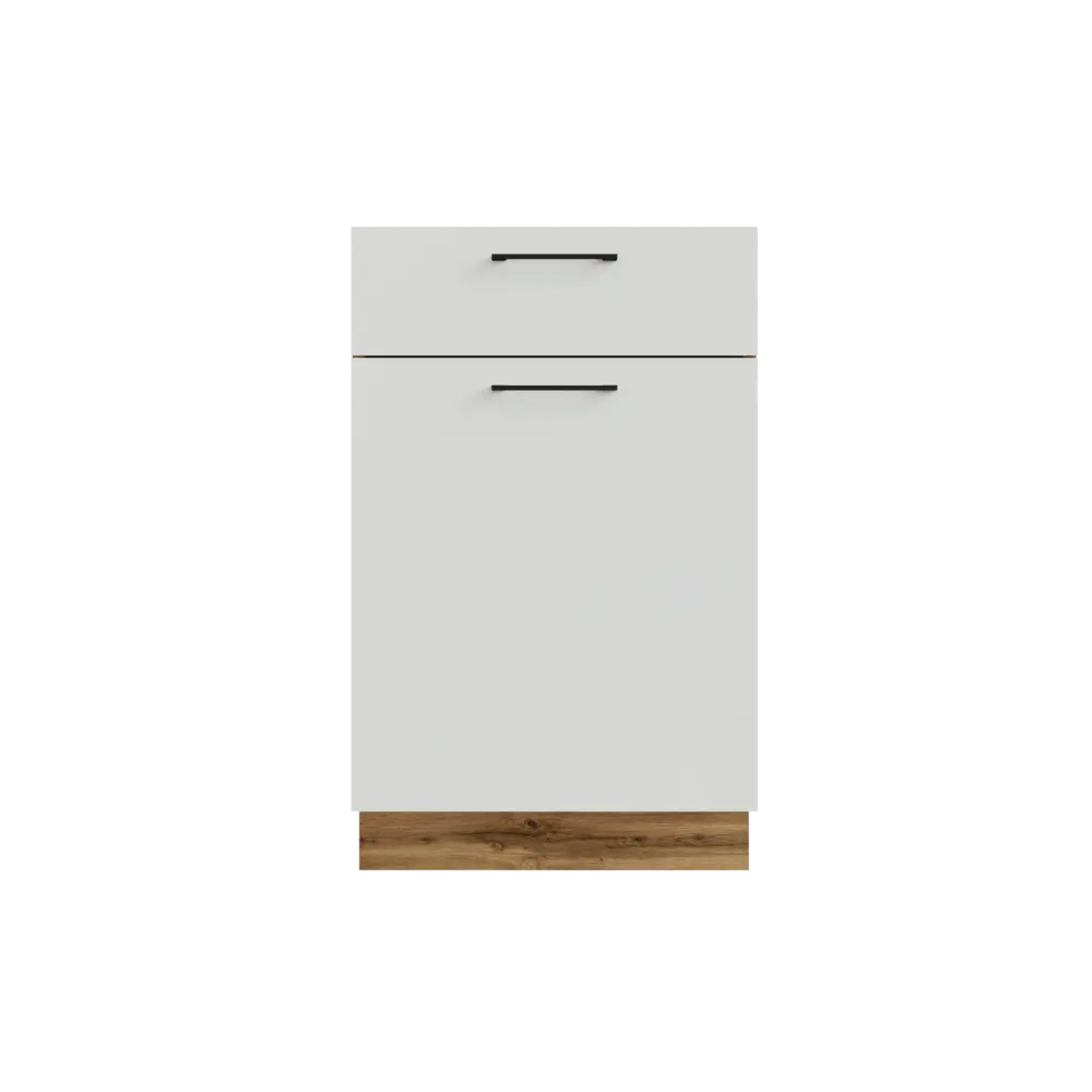 Фото Напольный шкаф 50x81.60x47.80 см с 1 ящиком фасад белый МДФ каркас дуб вотан ЛДСП Сурская Мебель Фото Напольный шкаф 50x81.60x47.80 см с 1 ящиком фасад белый МДФ каркас дуб вотан ЛДСП Сурская Мебель