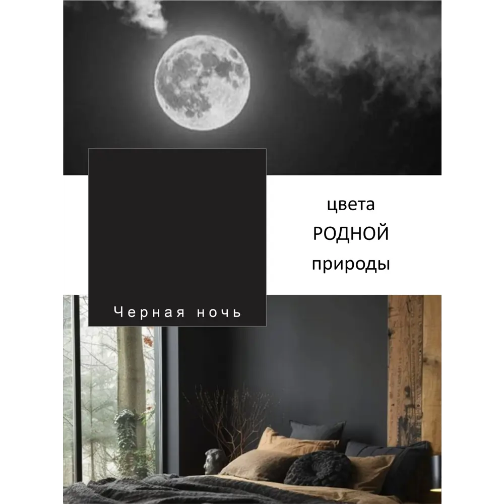 Фото 3 Краска интерьерная Palizh №827 шелковисто-матовая цвет черная ночь 0.2 кг Фото 3 Краска интерьерная Palizh №827 шелковисто-матовая цвет черная ночь 0.2 кг