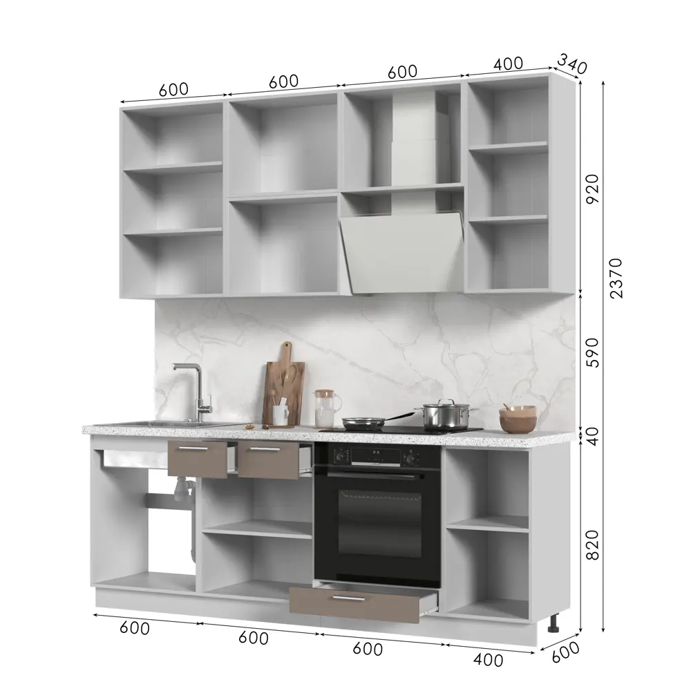 Фото 3 Кухонный гарнитур Стендмебель Ксения 220x237x60 см ЛДСП цвет капучино/ванильный Фото 3 Кухонный гарнитур Стендмебель Ксения 220x237x60 см ЛДСП цвет капучино/ванильный