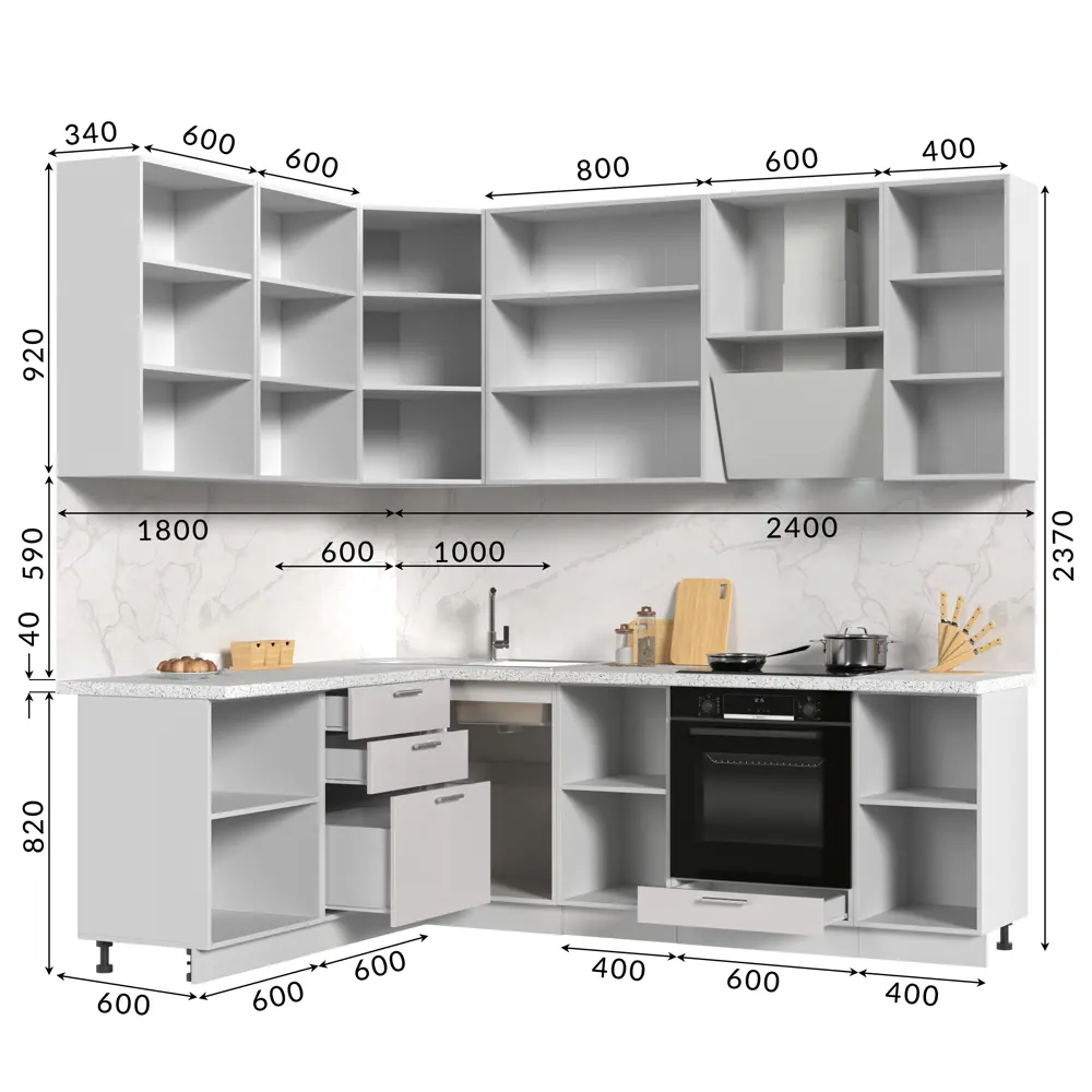 Фото 3 Кухонный гарнитур Стендмебель КсенияКГсахара180-240в38-ББГ 240x237x60 см ЛДСП цвет белый глянец Фото 3 Кухонный гарнитур Стендмебель КсенияКГсахара180-240в38-ББГ 240x237x60 см ЛДСП цвет белый глянец