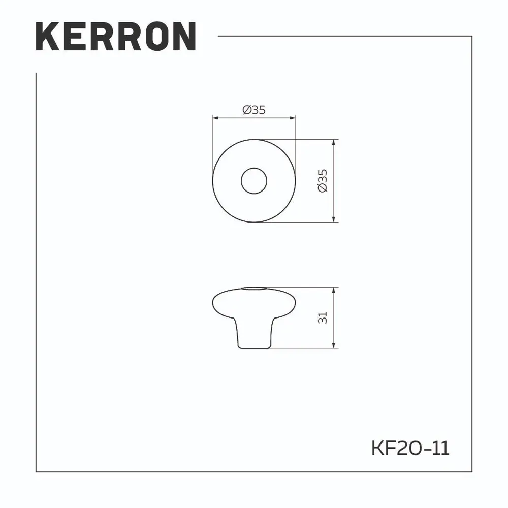 Фото Ручка-кнопка Kerron KF20-11 0мм белый