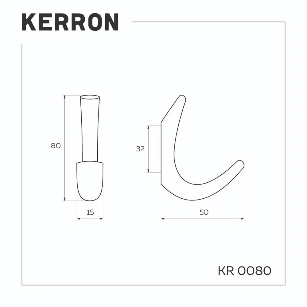 Фото 2 Крючок мебельный Kerron KR 80 OT однорожковый золото Фото 2 Крючок мебельный Kerron KR 80 OT однорожковый золото