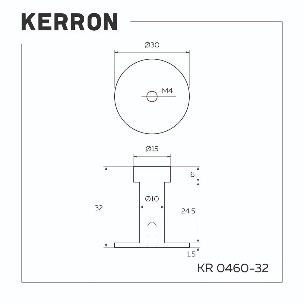 Фото Крючок мебельный Kerron однорожковый 32 мм сталь 3x3x3см Фото Крючок мебельный Kerron однорожковый 32 мм сталь 3x3x3см