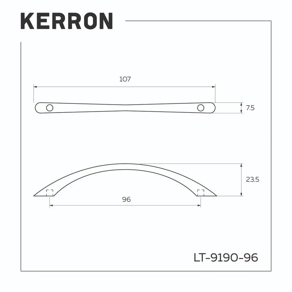 Фото 2 Ручка-скоба Kerron LT-9190-96 SC 96 мм матовый хром Фото 2 Ручка-скоба Kerron LT-9190-96 SC 96 мм матовый хром