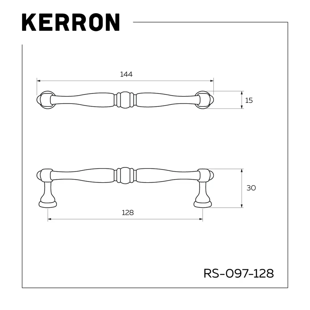 Фото Ручка-скоба Kerron RS-097-128 OAB 128мм бронза Фото Ручка-скоба Kerron RS-097-128 OAB 128мм бронза