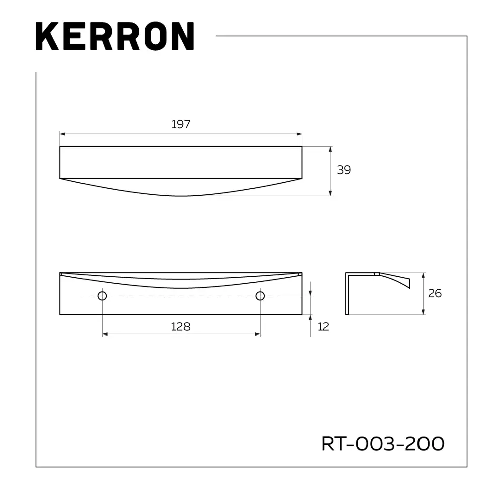 Фото 4 Ручка торцевая Kerron RT-003-200 SC 128мм матовый хром Фото 4 Ручка торцевая Kerron RT-003-200 SC 128мм матовый хром