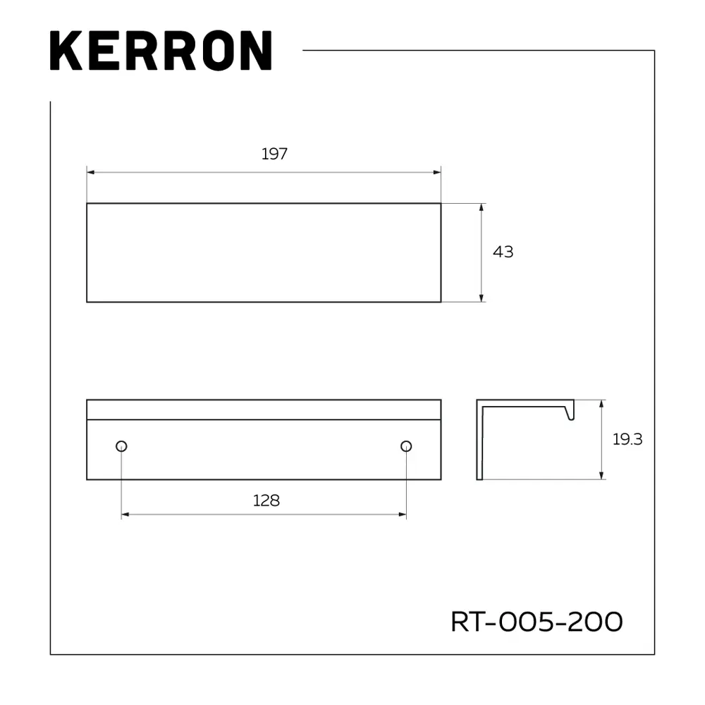 Фото 4 Ручка торцевая Kerron RT-005-200 128мм хром Фото 4 Ручка торцевая Kerron RT-005-200 128мм хром