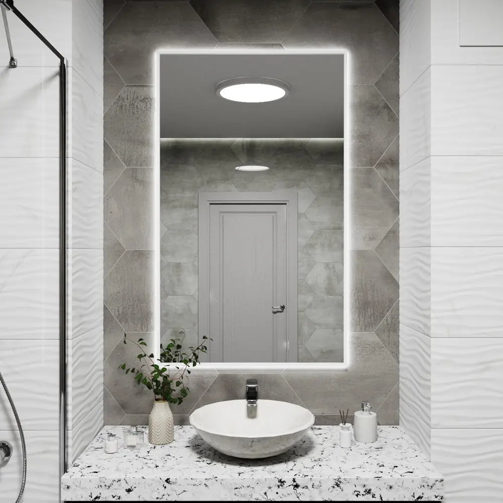 Фото 2 Зеркало со встроенной подсветкой One mirror 12080бсх 80x120 см Фото 2 Зеркало со встроенной подсветкой One mirror 12080бсх 80x120 см