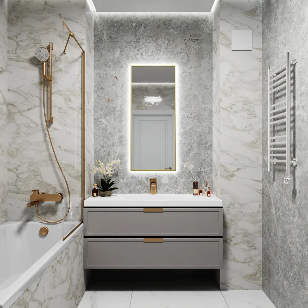 Фото 5 Зеркало со встроенной подсветкой One mirror 10040зсх 40x100 см Фото 5 Зеркало со встроенной подсветкой One mirror 10040зсх 40x100 см