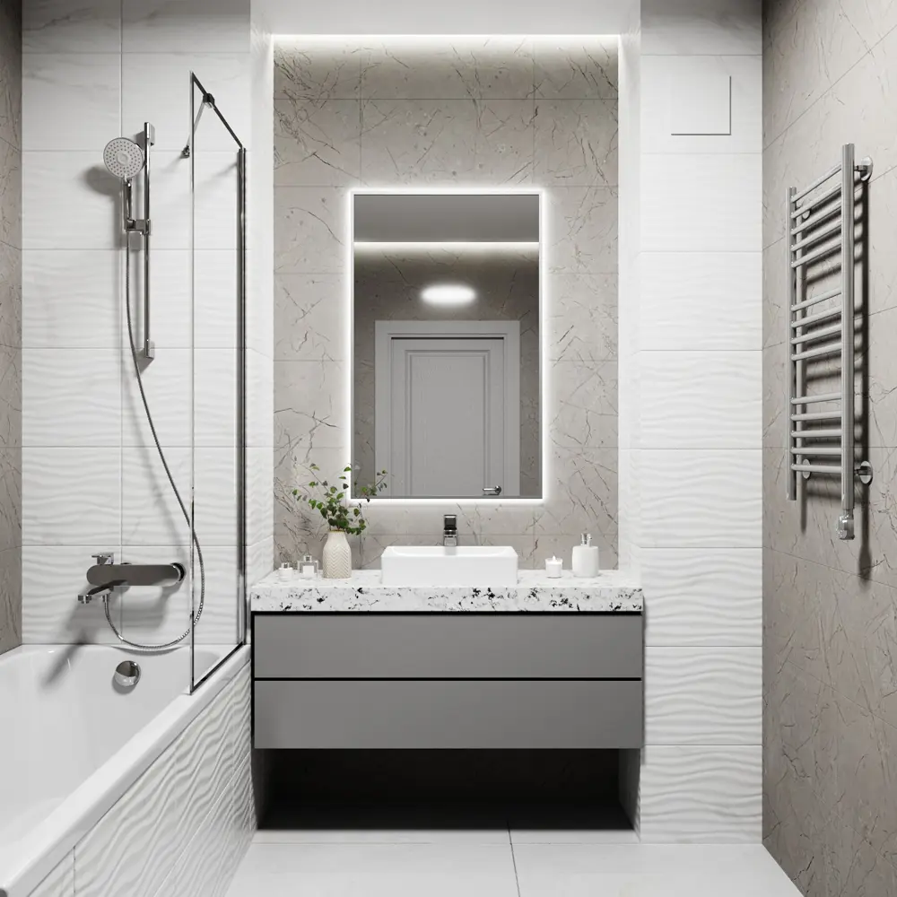 Фото 4 Зеркало со встроенной подсветкой One mirror 11070ссх 70x110 см Фото 4 Зеркало со встроенной подсветкой One mirror 11070ссх 70x110 см