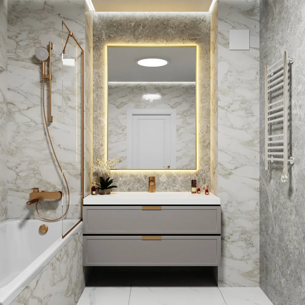 Фото 4 Зеркало со встроенной подсветкой One mirror 12090зст 90x120 см Фото 4 Зеркало со встроенной подсветкой One mirror 12090зст 90x120 см