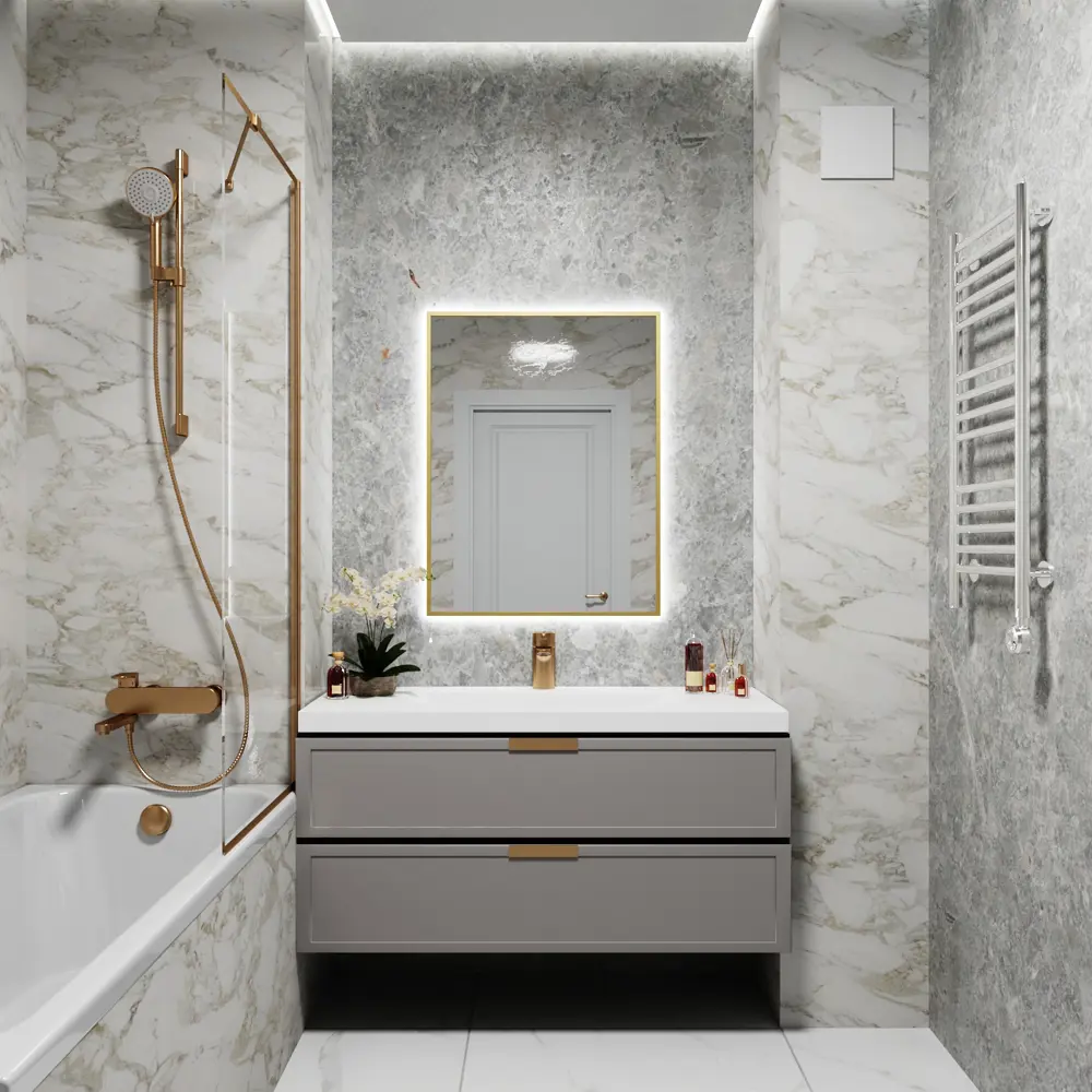 Фото 2 Зеркало со встроенной подсветкой One mirror 8060зсх 60x80 см Фото 2 Зеркало со встроенной подсветкой One mirror 8060зсх 60x80 см