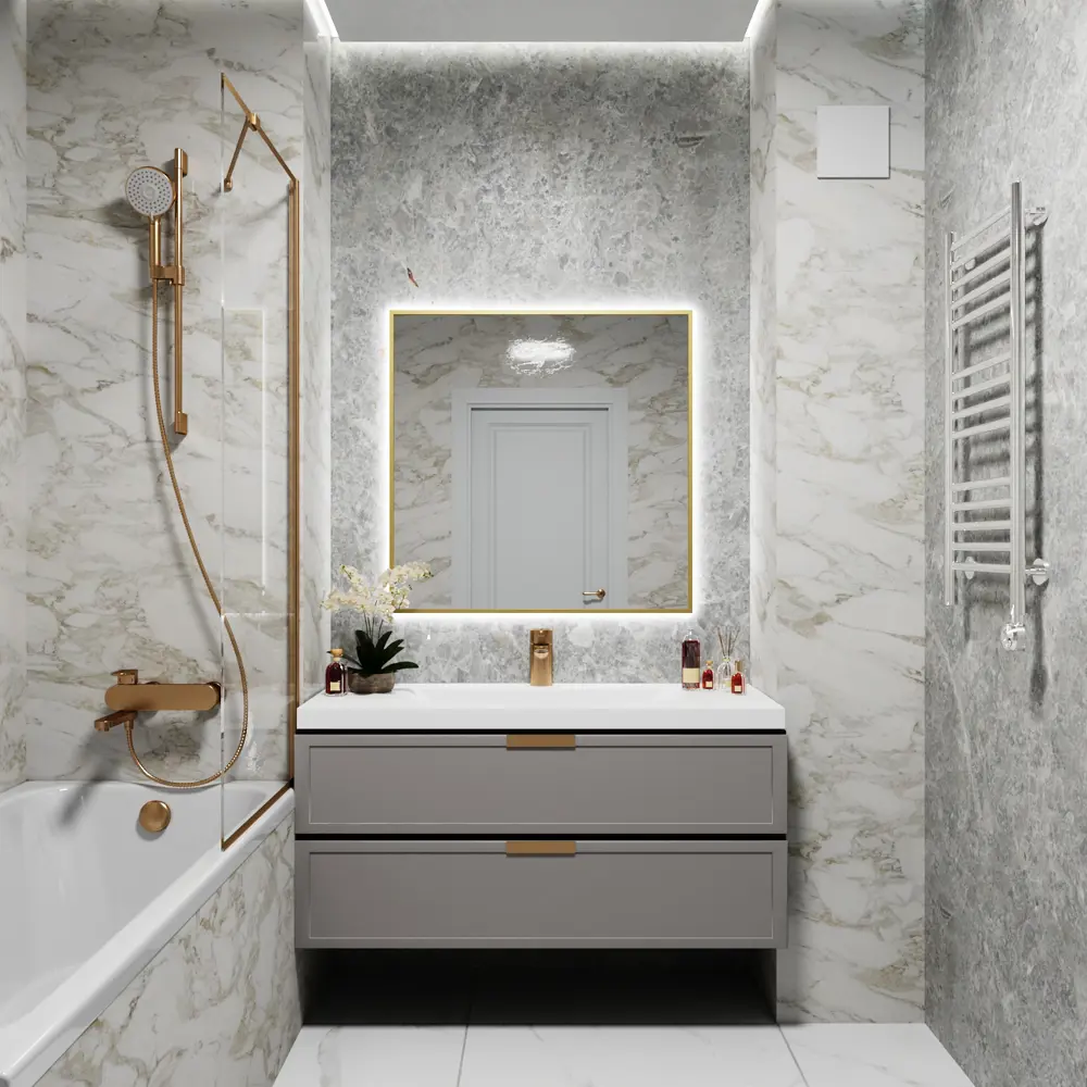 Фото Зеркало со встроенной подсветкой One mirror 9080зсх 80x90 см Фото Зеркало со встроенной подсветкой One mirror 9080зсх 80x90 см
