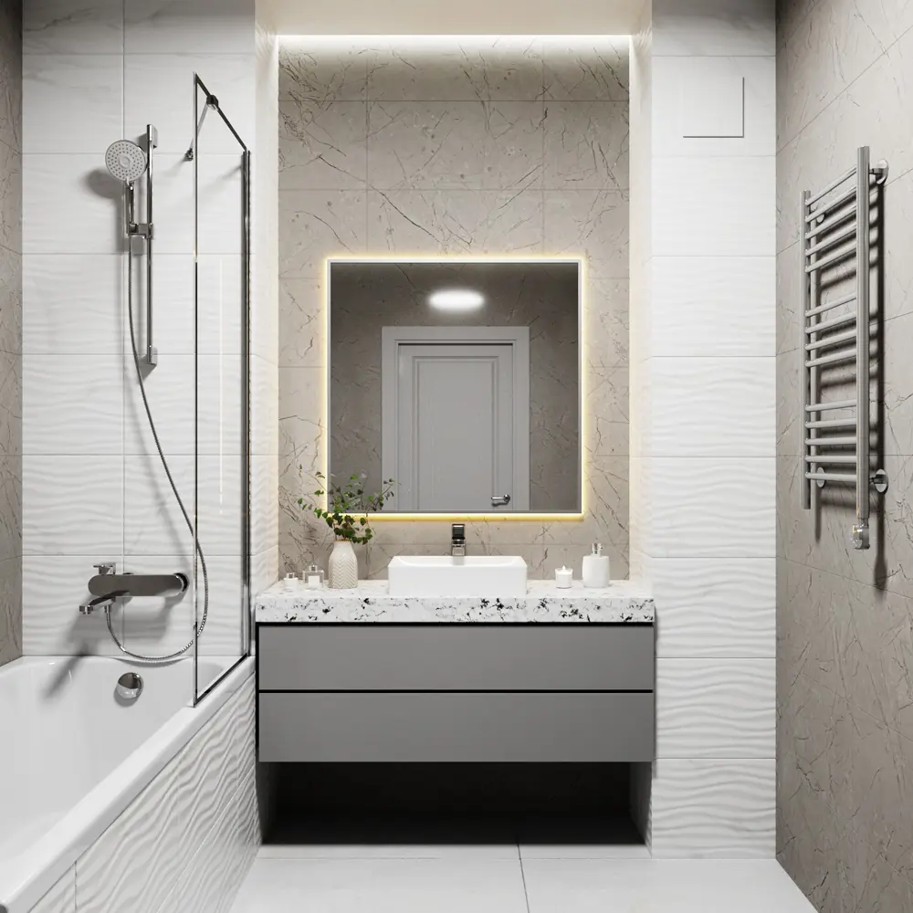 Фото Зеркало со встроенной подсветкой One mirror 9080сст 80x90 см Фото Зеркало со встроенной подсветкой One mirror 9080сст 80x90 см