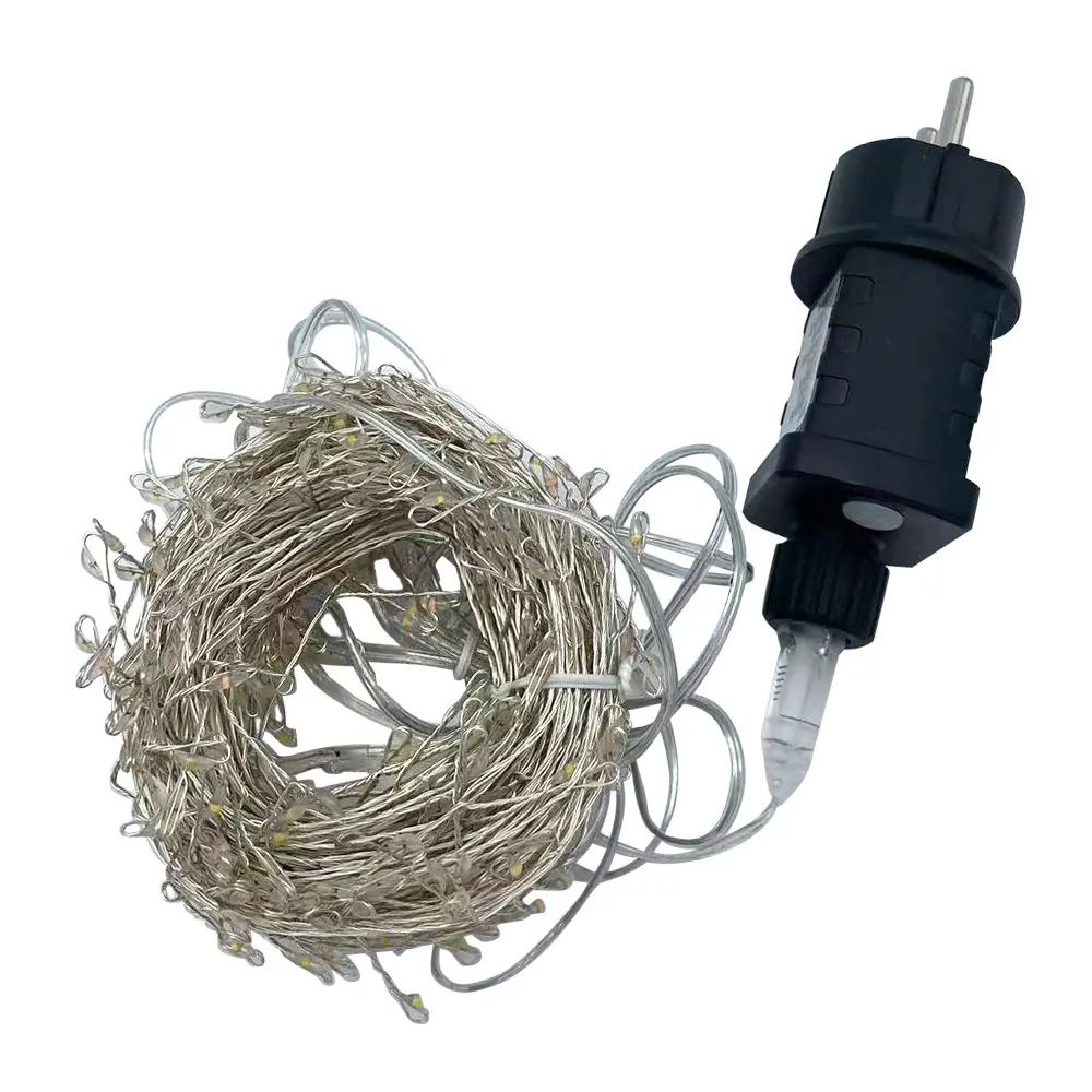 Фото Электрогирлянда наружная/комнатная Роса 20 м 400 ламп холодный белый/синий свет 8 режимов Фото Электрогирлянда наружная/комнатная Роса 20 м 400 ламп холодный белый/синий свет 8 режимов