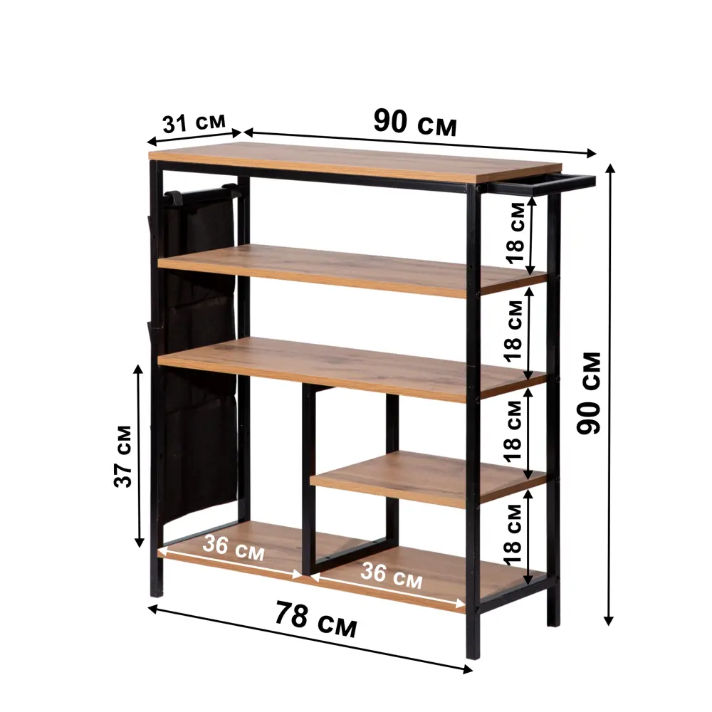 Фото 4 Полка для обуви Letta 90x90x31 см 5 полок ЛДСП цвет дуб вотан