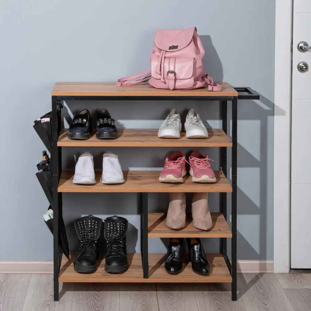 Фото 2 Полка для обуви Letta 90x90x31 см 5 полок ЛДСП цвет дуб вотан