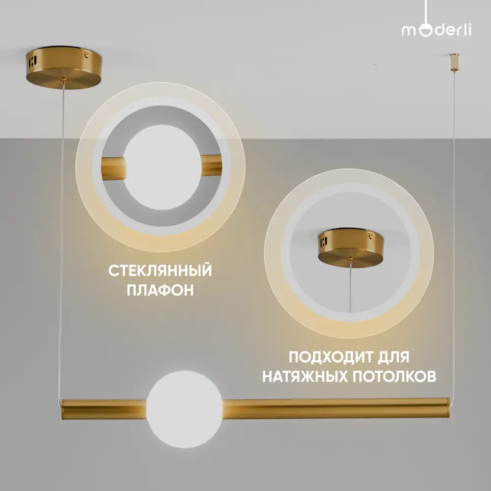 Фото 2 Светильник подвесной светодиодный Moderli Zhongshan Davis Lighting 5 м² нейтральный белый свет цвет белый Фото 2 Светильник подвесной светодиодный Moderli Zhongshan Davis Lighting 5 м² нейтральный белый свет цвет белый