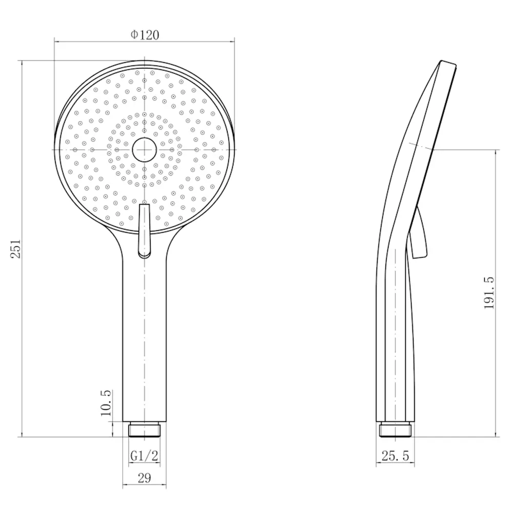 Фото 4 Лейка для душа Fashun N018 3 режимная цвет сатин, серый