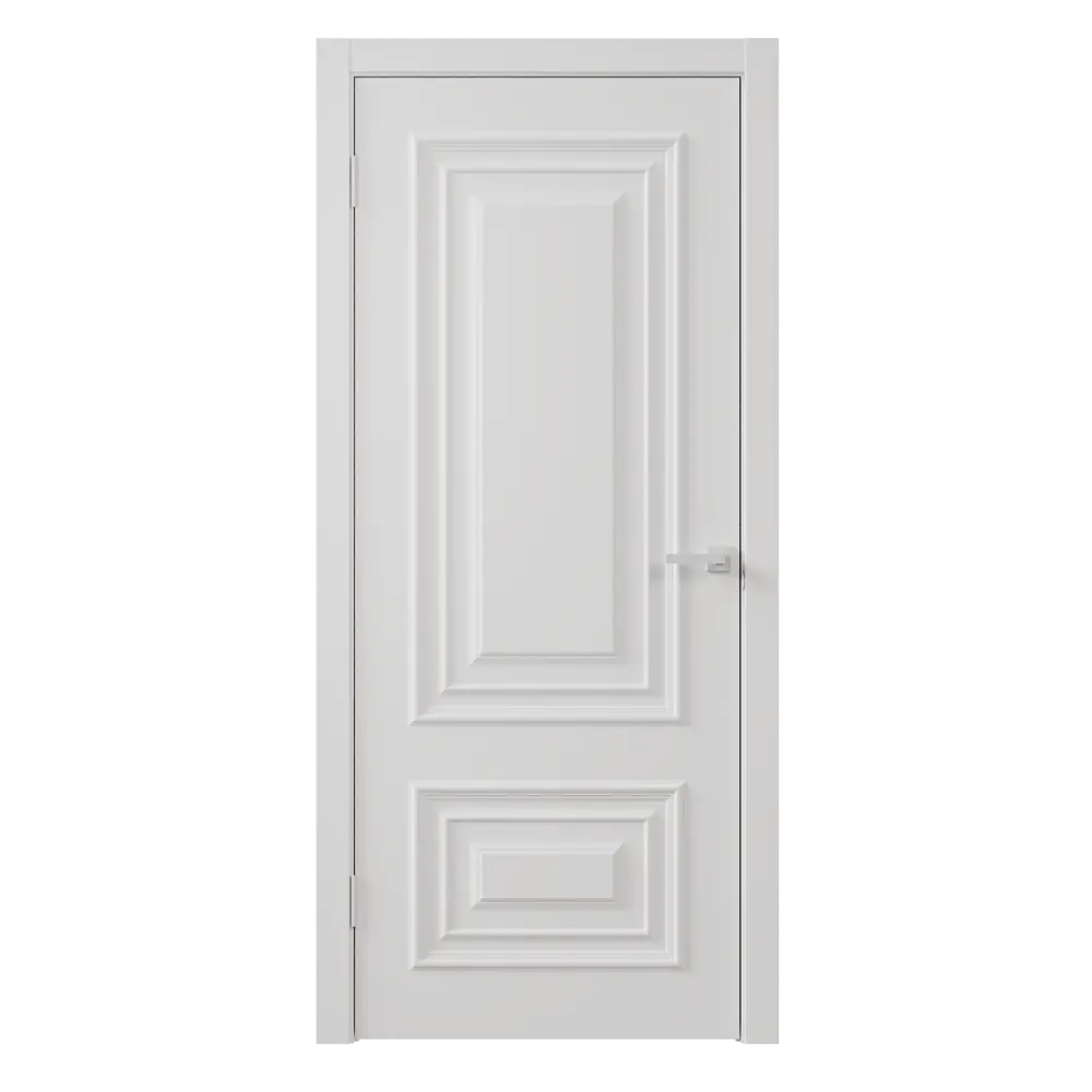 Фото Дверь межкомнатная глухая Диана 2 80x200 см эмаль цвет белый с замком и петлями