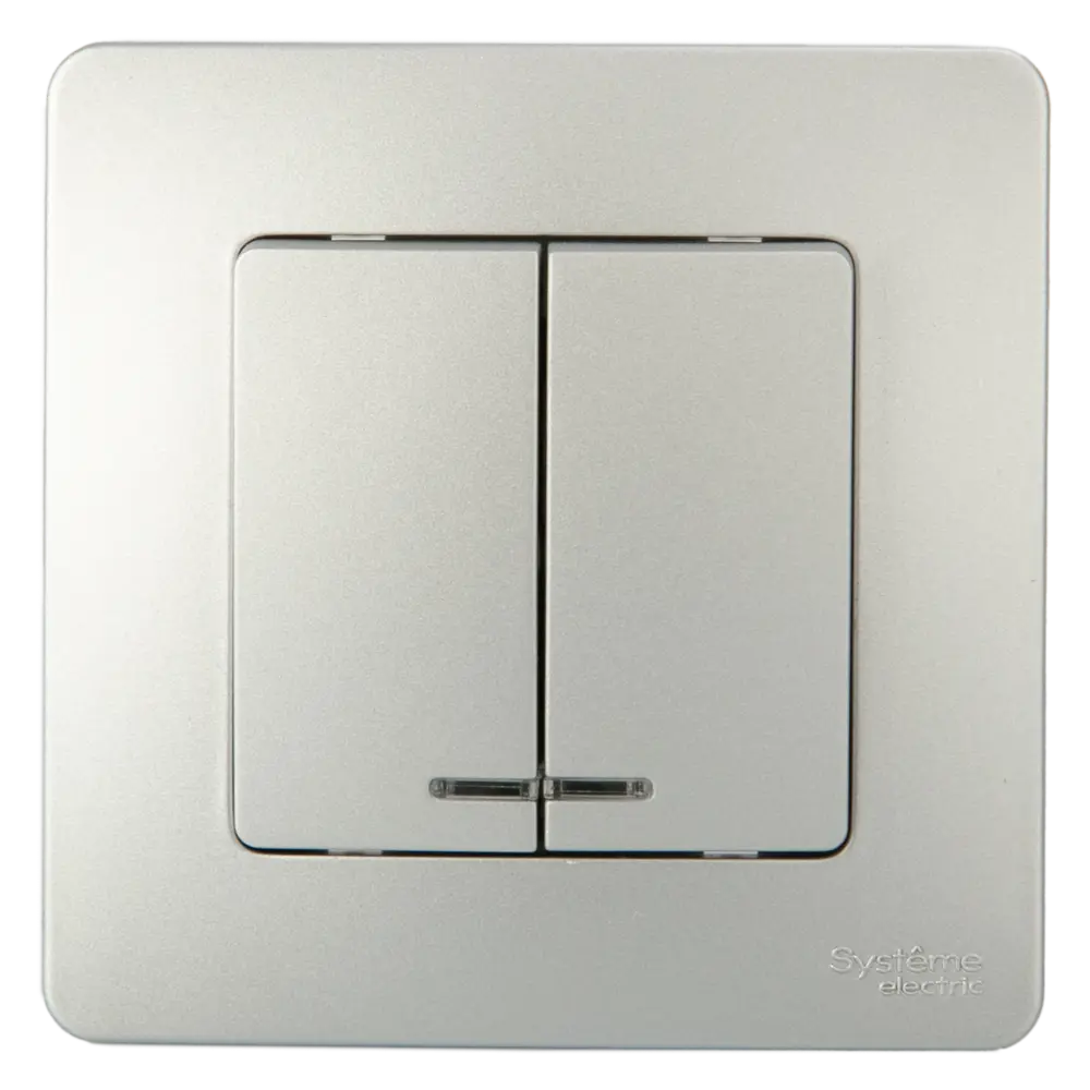 Фото 2 Выключатель встраиваемый Systeme Electric Blanca 10 А 2 клавиши цвет алюминий Фото 2 Выключатель встраиваемый Systeme Electric Blanca 10 А 2 клавиши цвет алюминий