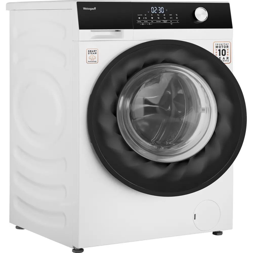 Фото 2 Стиральная машина Weissgauff Wm 61410 premium inverter steam 59.5x84.5x61 см 10 кг цвет белый Фото 2 Стиральная машина Weissgauff Wm 61410 premium inverter steam 59.5x84.5x61 см 10 кг цвет белый