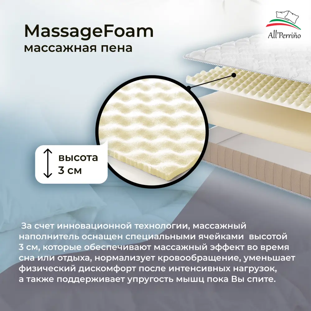 Фото 3 Матрас All'perrino Rimini Forza Rim19/160/190Fz 160x190x19 см беспружинный 2-спальный Фото 3 Матрас All'perrino Rimini Forza Rim19/160/190Fz 160x190x19 см беспружинный 2-спальный
