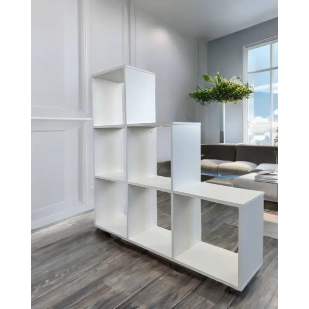 Фото 4 Стеллаж с полками лесенка 120x122x29.6 см ЛДСП цвет белый Фото 4 Стеллаж с полками лесенка 120x122x29.6 см ЛДСП цвет белый