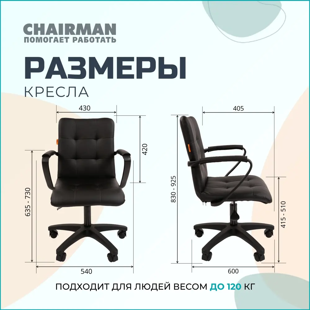 Фото 4 Компьютерное кресло Chairman 030 60x92x60 см эко-кожа цвет черный Фото 4 Компьютерное кресло Chairman 030 60x92x60 см эко-кожа цвет черный