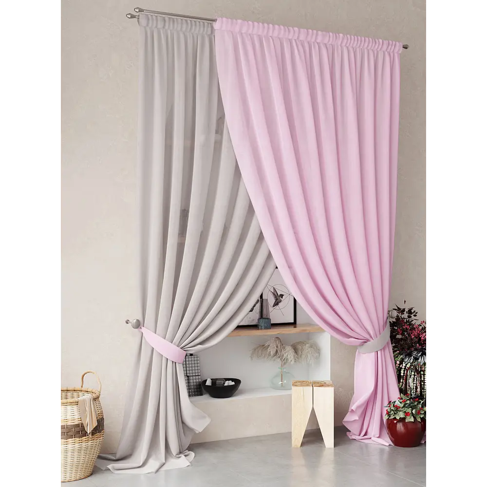 Фото 9 Тюль Helga Базовая коллекция HH207254-270 на шторной ленте 270x300 см цвет розовый