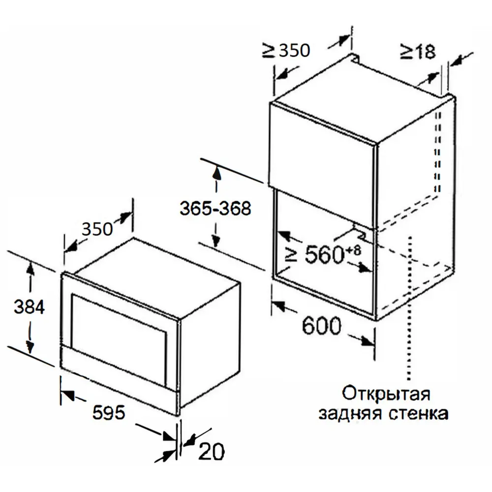 Фото 17 Встраиваемая микроволновая печь Meferi MMO6025BK POWER 25 л 59.5x38.4x37 см цвет черный Фото 17 Встраиваемая микроволновая печь Meferi MMO6025BK POWER 25 л 59.5x38.4x37 см цвет черный