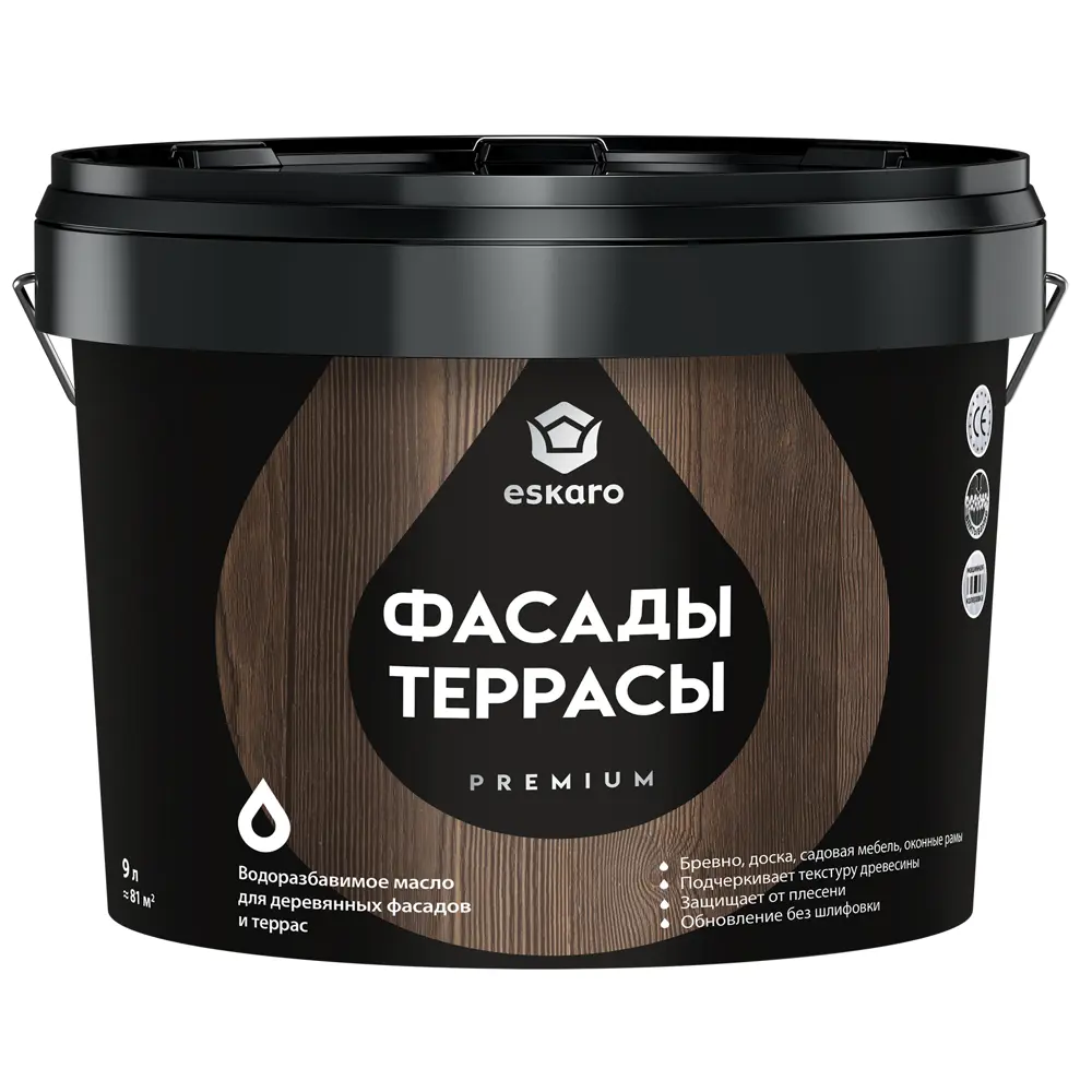 Фото Масло для дерева Eskaro Wood Facade Oil цвет прозрачный 9 л Фото Масло для дерева Eskaro Wood Facade Oil цвет прозрачный 9 л