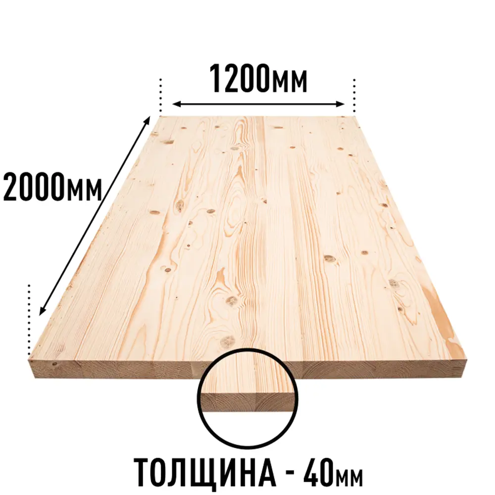 Фото 5 Мебельный щит Дом дерева 120x200x4 см ель сорт AB