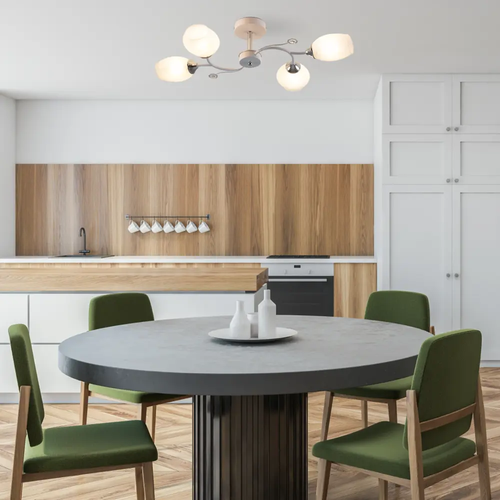 Фото 2 Люстра подвесная Moderli V10945-c 4 лампы 10 м² цвет белый Фото 2 Люстра подвесная Moderli V10945-c 4 лампы 10 м² цвет белый