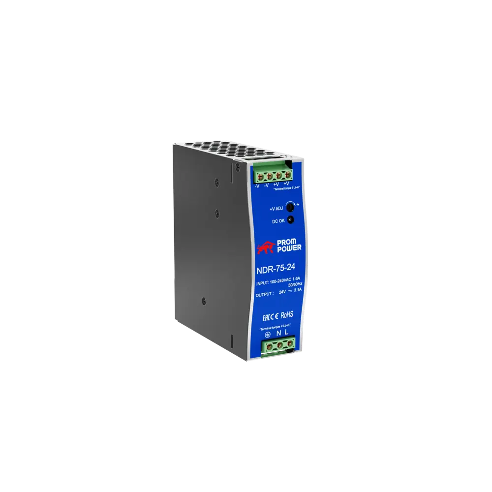 Фото 4 Источник питания Prompower NDR-75-24 на выходе 24 В DC 3.1 А 75 Вт входное 85-264 В AC 120-370 В DC Фото 4 Источник питания Prompower NDR-75-24 на выходе 24 В DC 3.1 А 75 Вт входное 85-264 В AC 120-370 В DC