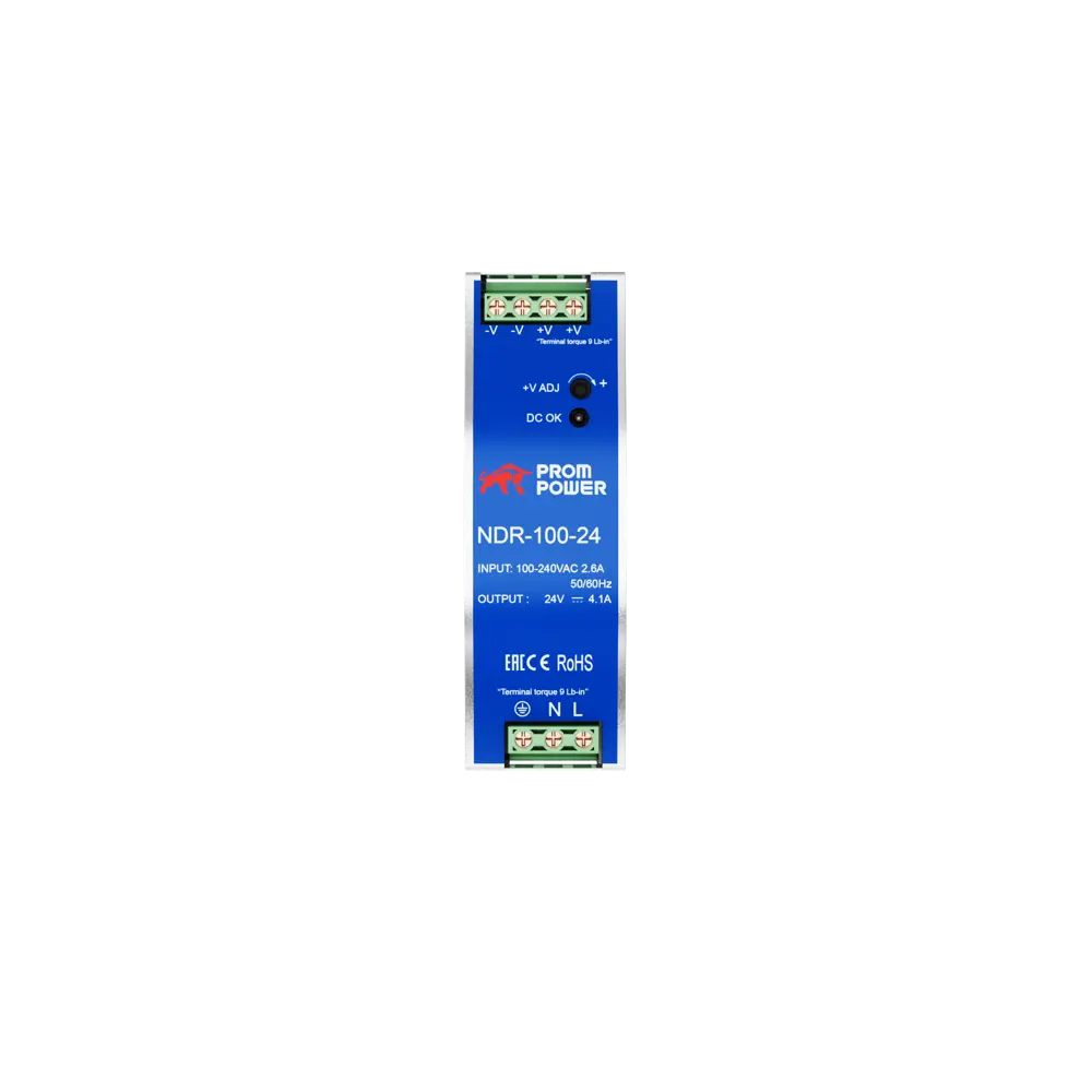 Фото 3 Источник питания Prompower NDR-100-24 на выходе 24 В DC 4.1 А 100 Вт входное 85-264 В AC 120-370 В DC Фото 3 Источник питания Prompower NDR-100-24 на выходе 24 В DC 4.1 А 100 Вт входное 85-264 В AC 120-370 В DC